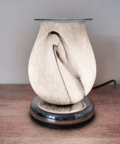 grey swirl electric wax warmer on