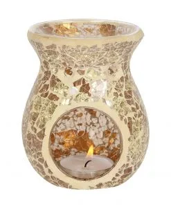Gold Mosaic Crackle Tealight Burner